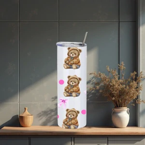 Termo kelímek Medvídek růžová varianta